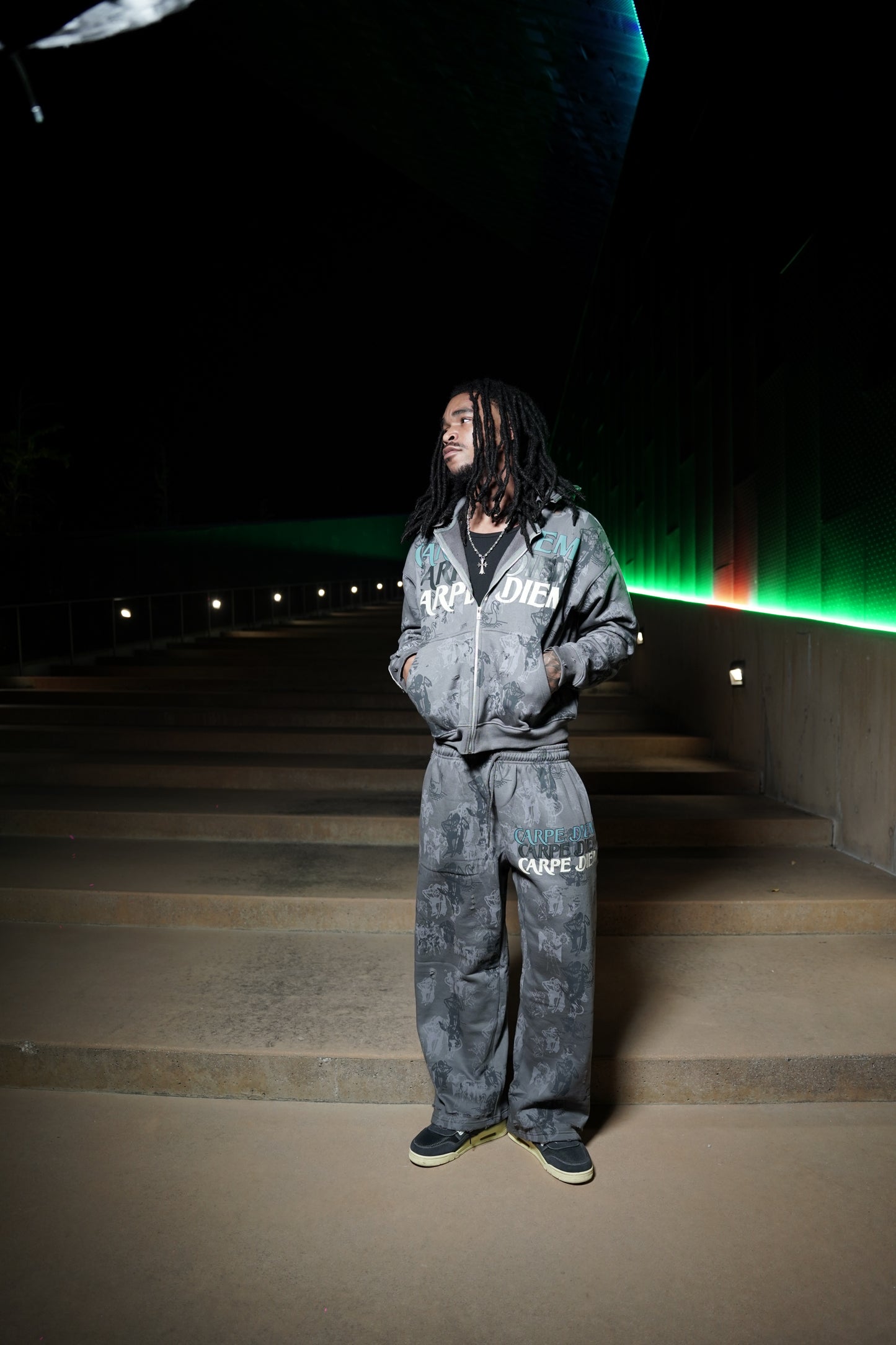 Grey "Carpe Diem" Oversize Sweatsuits