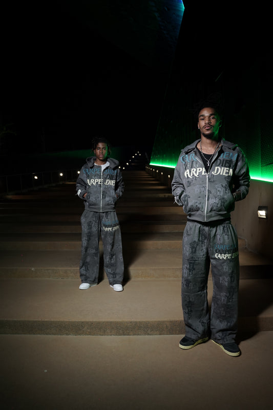 Grey "Carpe Diem" Oversize Sweatsuits